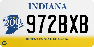 IN license plate 972BXB