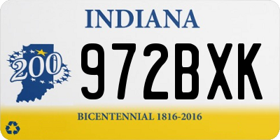 IN license plate 972BXK