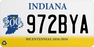 IN license plate 972BYA