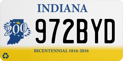 IN license plate 972BYD