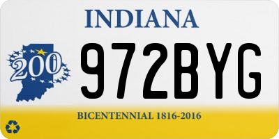 IN license plate 972BYG
