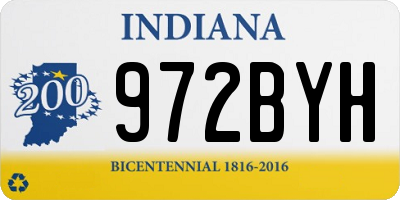 IN license plate 972BYH