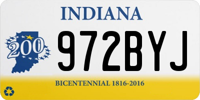 IN license plate 972BYJ