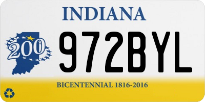 IN license plate 972BYL