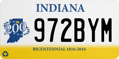 IN license plate 972BYM