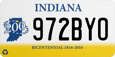 IN license plate 972BYO