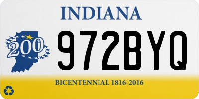 IN license plate 972BYQ