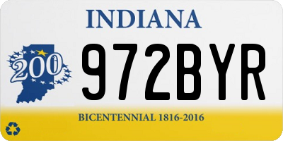 IN license plate 972BYR