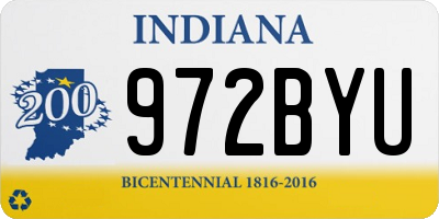 IN license plate 972BYU