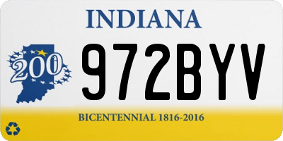IN license plate 972BYV