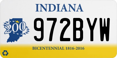IN license plate 972BYW