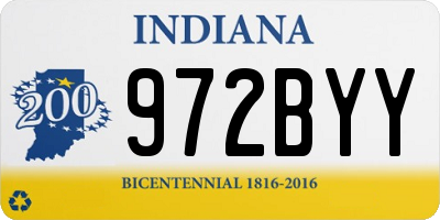 IN license plate 972BYY