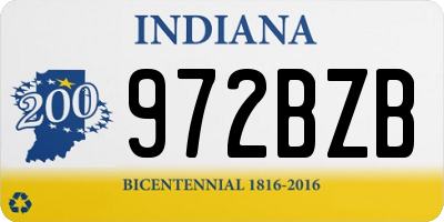 IN license plate 972BZB