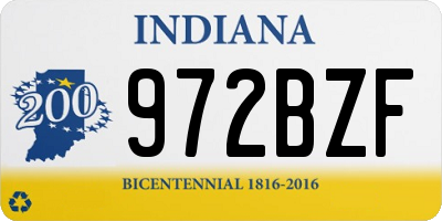 IN license plate 972BZF