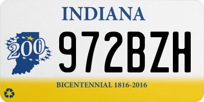 IN license plate 972BZH