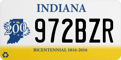 IN license plate 972BZR