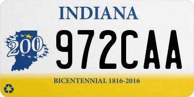 IN license plate 972CAA