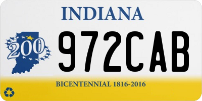IN license plate 972CAB