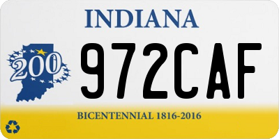 IN license plate 972CAF