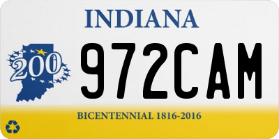 IN license plate 972CAM