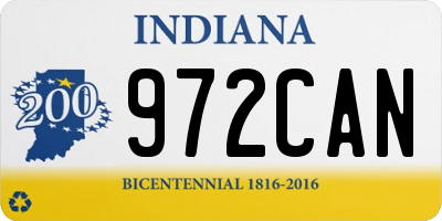 IN license plate 972CAN