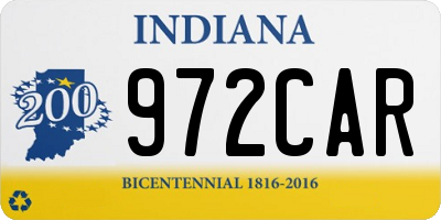 IN license plate 972CAR