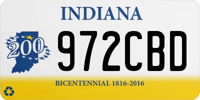 IN license plate 972CBD