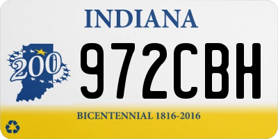IN license plate 972CBH