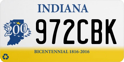 IN license plate 972CBK