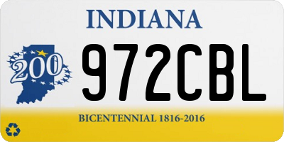 IN license plate 972CBL