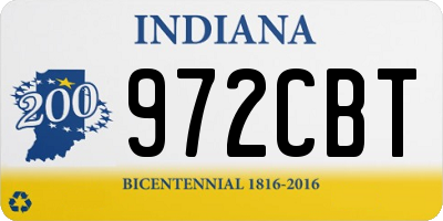 IN license plate 972CBT