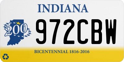 IN license plate 972CBW