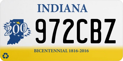 IN license plate 972CBZ
