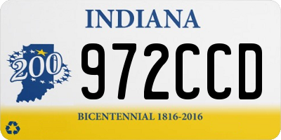IN license plate 972CCD