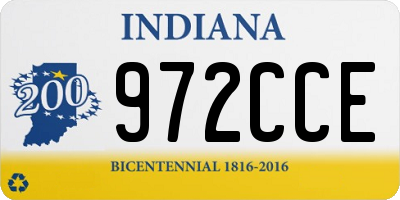 IN license plate 972CCE