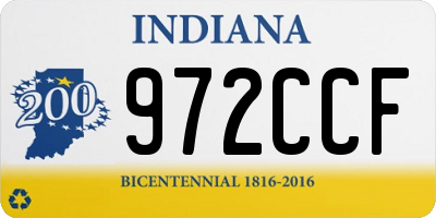 IN license plate 972CCF