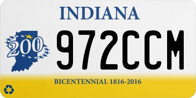 IN license plate 972CCM