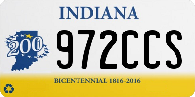 IN license plate 972CCS