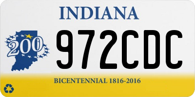 IN license plate 972CDC