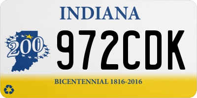 IN license plate 972CDK