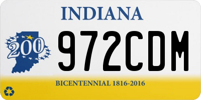 IN license plate 972CDM