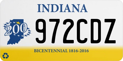 IN license plate 972CDZ
