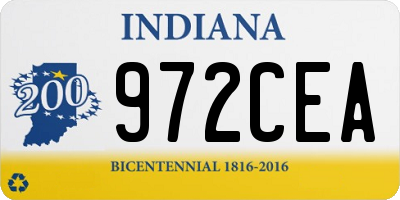 IN license plate 972CEA