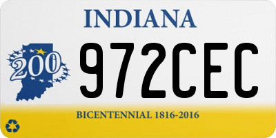 IN license plate 972CEC