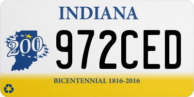 IN license plate 972CED