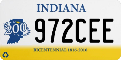 IN license plate 972CEE