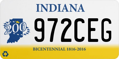 IN license plate 972CEG