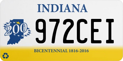 IN license plate 972CEI