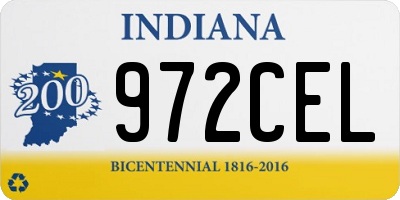 IN license plate 972CEL