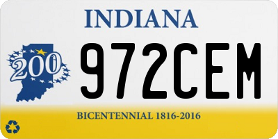IN license plate 972CEM